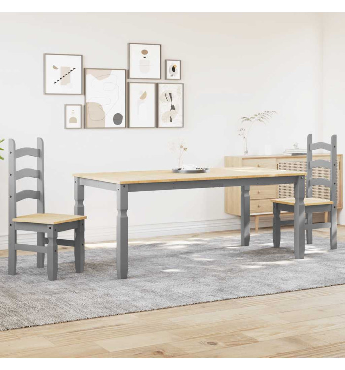 Ensemble à manger Panama 3 pcs gris bois de pin massif | Mobilier & Déco
