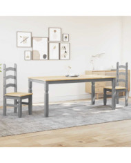 Ensemble à manger Panama 3 pcs gris bois de pin massif | Mobilier & Déco