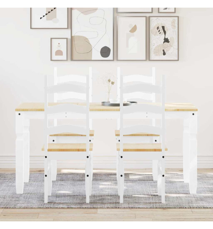 Ensemble à manger Panama 5 pcs blanc bois de pin massif | Mobilier & Déco