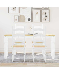 Ensemble à manger Panama 5 pcs blanc bois de pin massif | Mobilier & Déco
