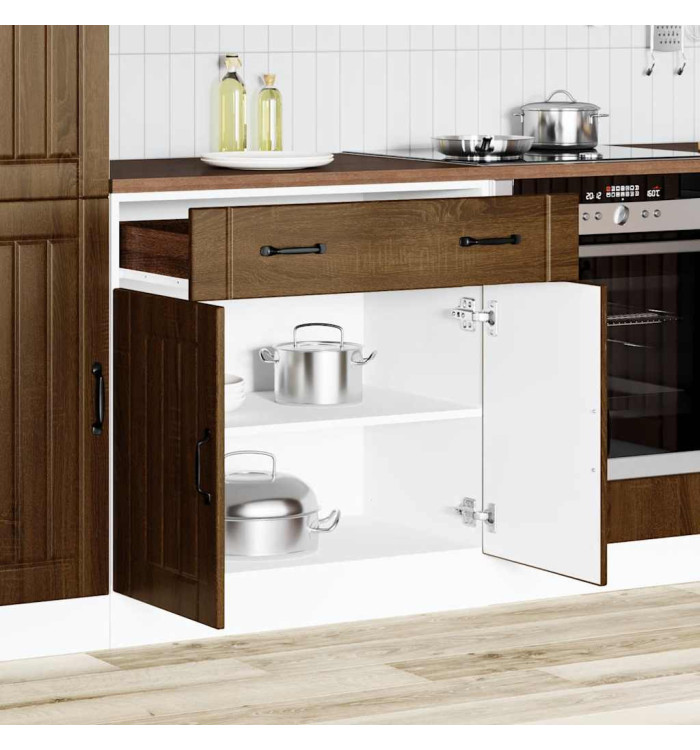 Armoire de cuisine Lucca chêne marron bois ingénierie | Mobilier & Déco