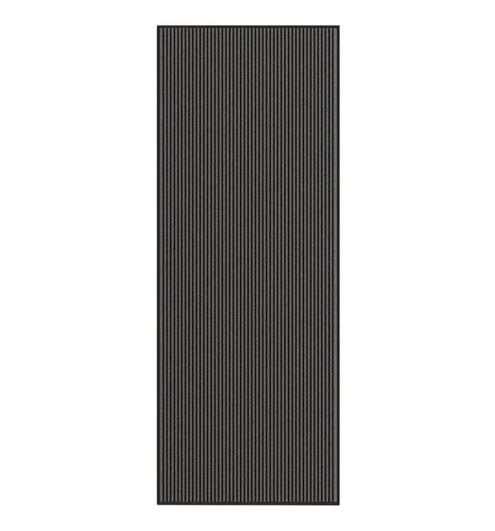 Paillasson noir et gris à rayures 115x300 cm | Mobilier & Déco