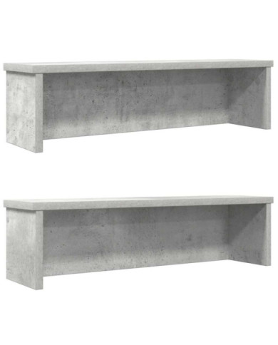  Étagères de cuisine empilables 2 pcs gris béton 60x15x16 cm | Mobilier & Déco