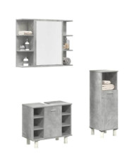 Ensemble de meubles de salle de bain 3 pcs gris béton | Mobilier & Déco