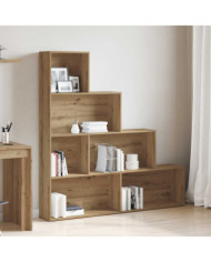 Bibliothèque chêne artisanal 157x24x160 cm bois d'ingénierie | Mobilier & Déco