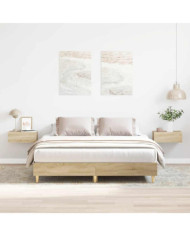 Cadre de lit sans matelas chêne sonoma 140x200 cm | Mobilier & Déco
