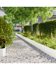 Bordures de pelouse 20 pcs blanc 25x103 cm acier laminé à froid | Mobilier & Déco