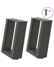 Pieds de table basse forme de U 2 pcs anthracite 30x(30-31) cm | Mobilier & Déco