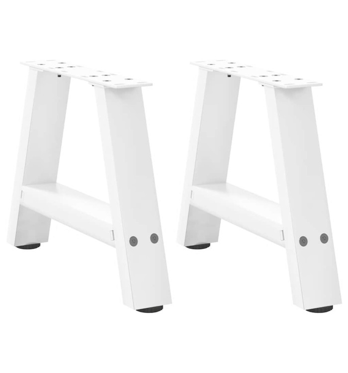 Pieds de table basse forme de A 2 pcs blanc 30x(30-31) cm acier | Mobilier & Déco