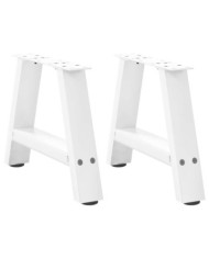 Pieds de table basse forme de A 2 pcs blanc 30x(30-31) cm acier | Mobilier & Déco