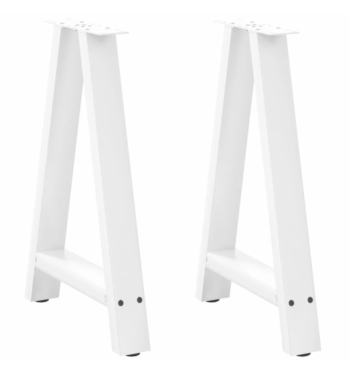 Pieds de table basse forme de A 2 pcs blanc 60x(72-73) cm acier | Mobilier & Déco