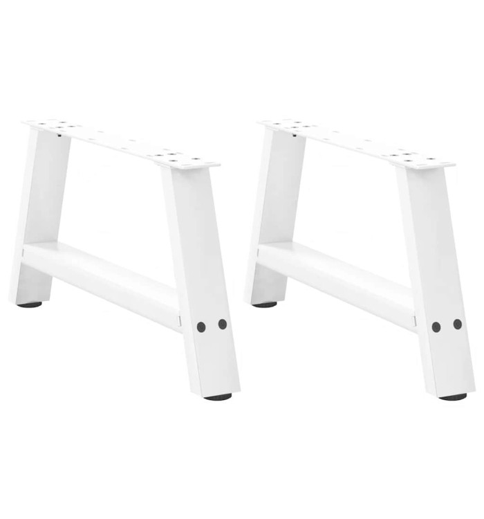 Pieds de table basse forme de A 2 pcs blanc 60x(30-31) cm acier | Mobilier & Déco