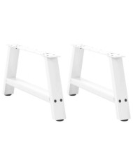Pieds de table basse forme de A 2 pcs blanc 60x(30-31) cm acier | Mobilier & Déco
