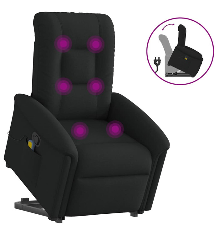 Fauteuil de massage inclinable Noir Tissu | Mobilier & Déco