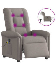 Fauteuil de massage inclinable électrique Taupe Tissu | Mobilier & Déco