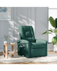 Fauteuil de massage inclinable Vert foncé Tissu | Mobilier & Déco