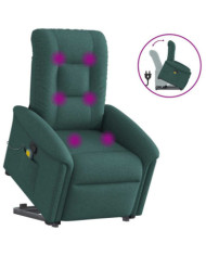 Fauteuil inclinable de massage Vert foncé Tissu | Mobilier & Déco