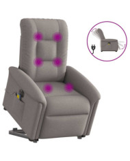 Fauteuil inclinable de massage électrique Taupe Tissu | Mobilier & Déco