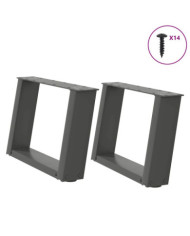 Pieds de table basse forme de U 2 pcs anthracite 50x(30-31) cm | Mobilier & Déco