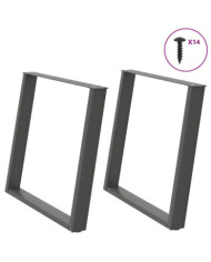 Pieds de table à manger forme de U 2 pcs 90x(72-73) cm acier | Mobilier & Déco