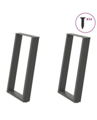 Pieds de table à manger forme de U 2 pcs 60x(72-73) cm acier | Mobilier & Déco