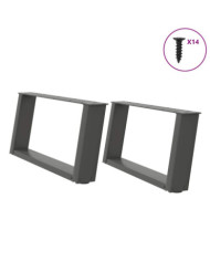 Pieds de table basse forme de U 2 pcs anthracite 60x(30-31) cm | Mobilier & Déco