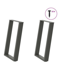 Pieds de table à manger forme de U 2 pcs 50x(72-73) cm acier | Mobilier & Déco