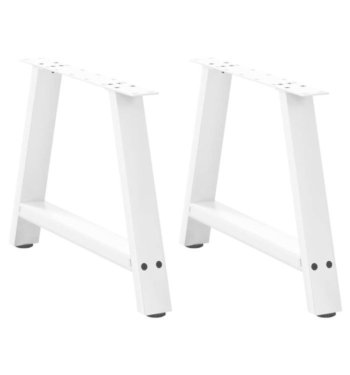 Pieds de table basse forme de A 2 pcs blanc 60x(42-43) cm acier | Mobilier & Déco