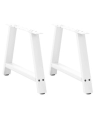 Pieds de table basse forme de A 2 pcs blanc 60x(42-43) cm acier | Mobilier & Déco