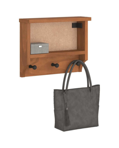 Porte-manteau mural SANDNES 45x12x35 cm bois massif pin | Mobilier & Déco