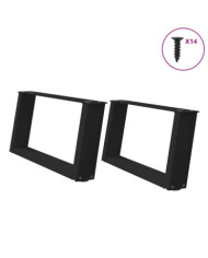 Pieds de table basse forme de U 2 pcs noir 70x(30-31) cm acier | Mobilier & Déco