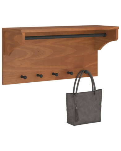 Porte-manteau mural SANDNES 87x30x42 cm bois massif pin | Mobilier & Déco