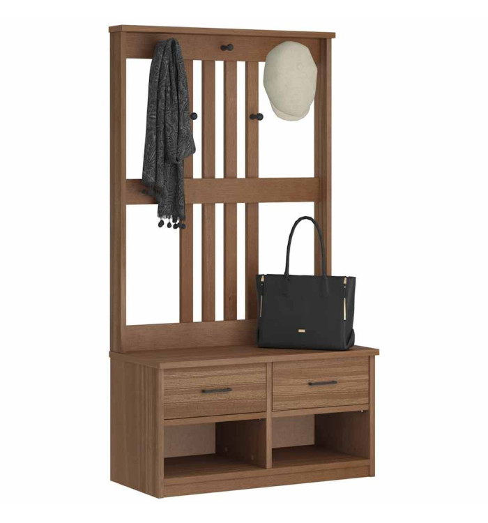 Portemanteau SANDENS 87x40x159,5 cm bois massif pin | Mobilier & Déco
