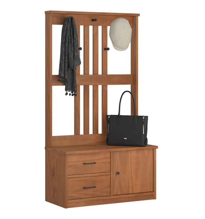 Portemanteau SANDENS 87x40x159,5 cm bois massif pin | Mobilier & Déco