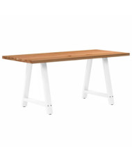 Table à manger marron clair bois de chêne massif rectangulaire | Mobilier & Déco