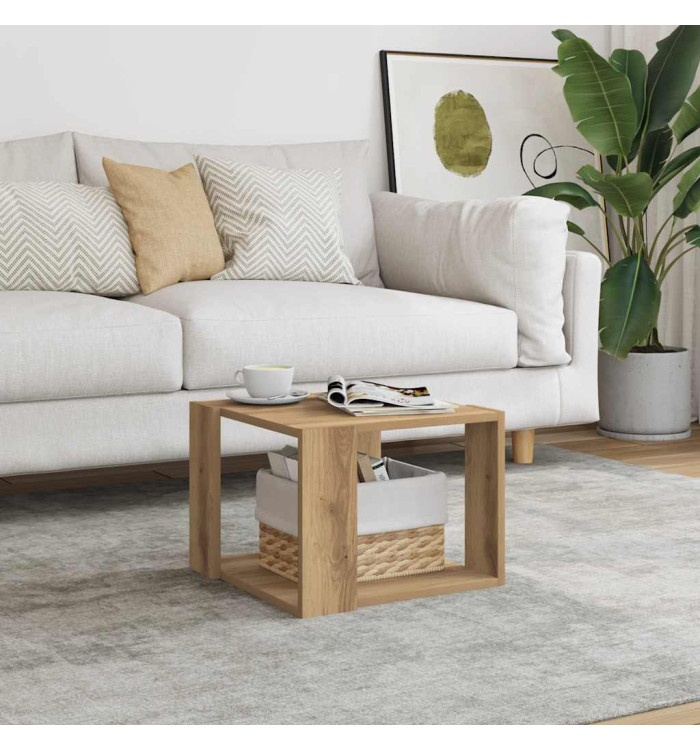 Table basse chêne artisanal 40x40x30 cm bois d'ingénierie | Mobilier & Déco