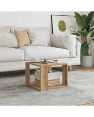 Table basse chêne artisanal 40x40x30 cm bois d'ingénierie | Mobilier & Déco