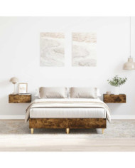 Cadre de lit sans matelas chêne fumé 120x190 cm bois ingénierie | Mobilier & Déco