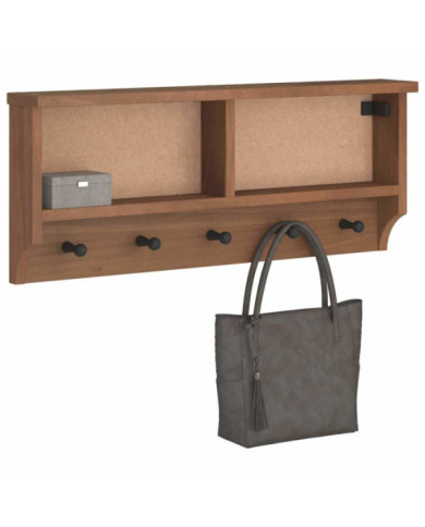 Porte-manteau mural SANDNES 87x12x35 cm bois massif pin | Mobilier & Déco
