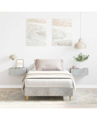 Cadre de lit sans matelas gris béton 90x190cm bois d'ingénierie | Mobilier & Déco