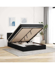  Cadre de lit ottoman avec matelas noir 140x200 cm velours | Mobilier & Déco