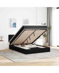 Cadre de lit ottoman avec matelas noir 140x200 cm velours | Mobilier & Déco