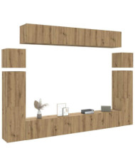 Ensemble de meuble TV mural 8 pcs chêne artisanal | Mobilier & Déco