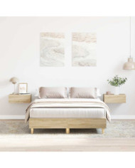 Cadre de lit sans matelas chêne sonoma 120x200 cm | Mobilier & Déco
