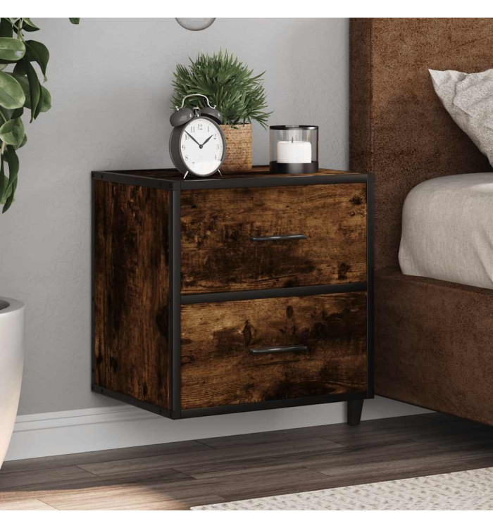 Table de chevet murale Chêne fumé 40x31x39,5 cm | Mobilier & Déco