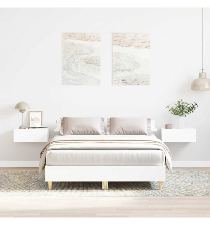 Cadre de lit sans matelas blanc 120x200 cm bois ingénierie | Mobilier & Déco