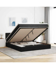  Cadre de lit ottoman avec matelas noir 160x200 cm velours | Mobilier & Déco