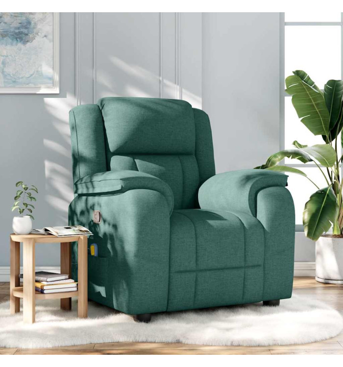 Fauteuil de massage inclinable Vert foncé Tissu | Mobilier & Déco