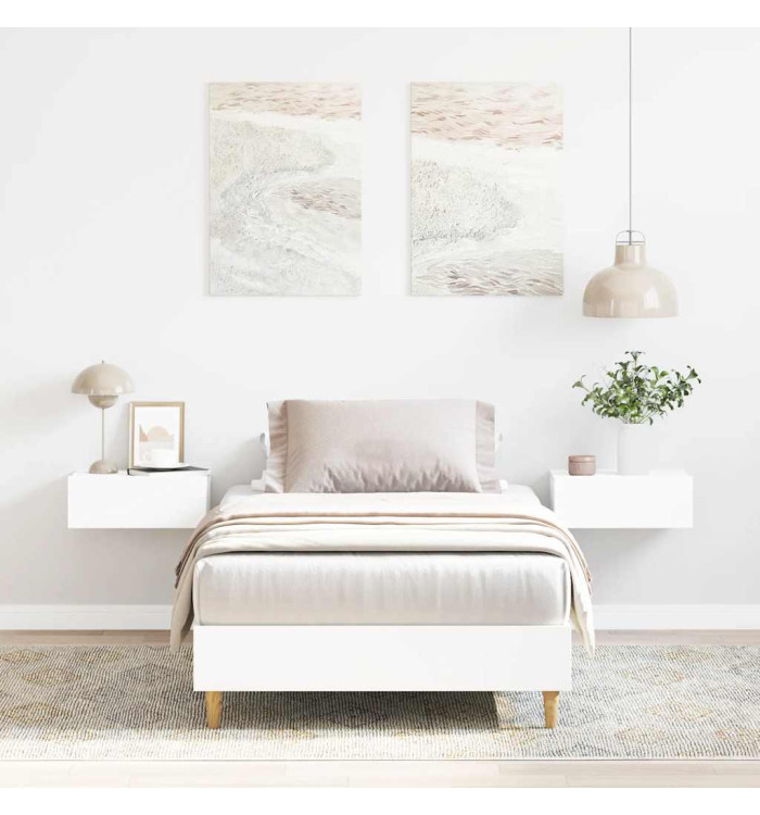 Cadre de lit sans matelas blanc 75x190 cm bois d'ingénierie | Mobilier & Déco