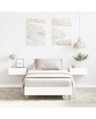 Cadre de lit sans matelas blanc 75x190 cm bois d'ingénierie | Mobilier & Déco